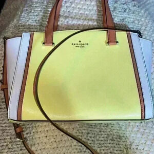 Kate Spade Yellow and White Color-Block Tote